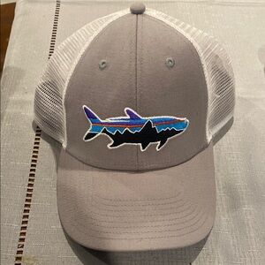 Patagonia Gray Trucker Hat with Shark Patch